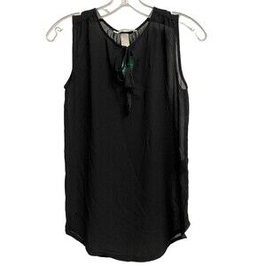 NWT H&M Conscious Sleeveless Sheer Top Women's Size 2 Black Lightweight